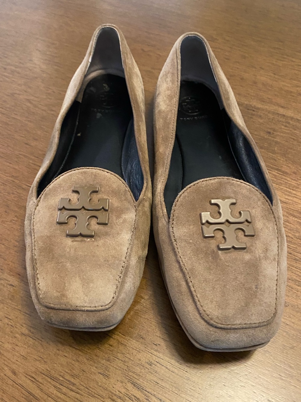 Tory Burch Suede Loafers in Light Brown